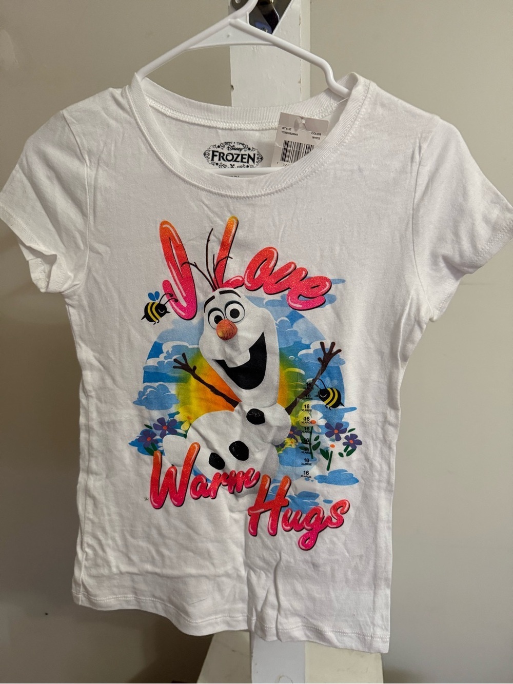 NWT Disney Frozen “I Love Warm Hugs” Tee Shirt